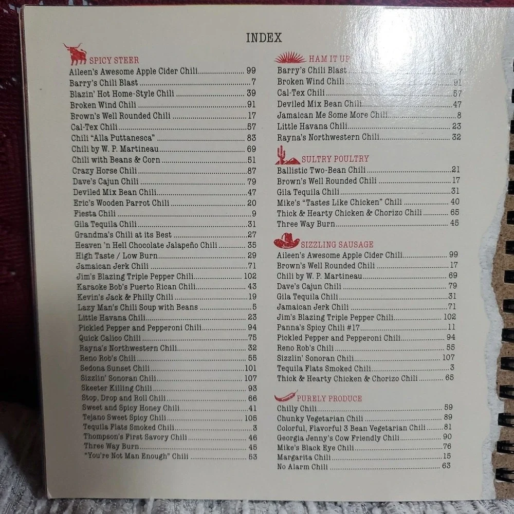 Marlboro Cookbook Unisex Red Chili Roundup 50 Winning Recipes 2002 Collectible
